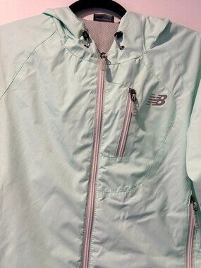 New Balance Mint Green Hooded Sporty Windbreaker Jacket